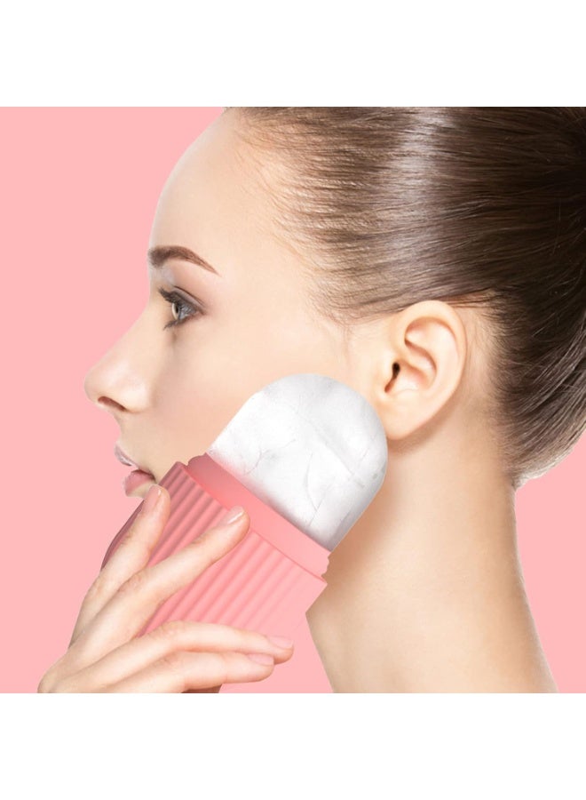 Ice Face Roller, Reusable Silicone Mold Face Massage Eye Facial Beauty Skin Care Tools Apply Ice for Shrink Pores Anti Wrinkle Reduce Puffiness Improve Skin Elasticity, Striped, Yellow - Image 2